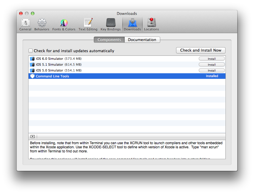 xcode command line tools install