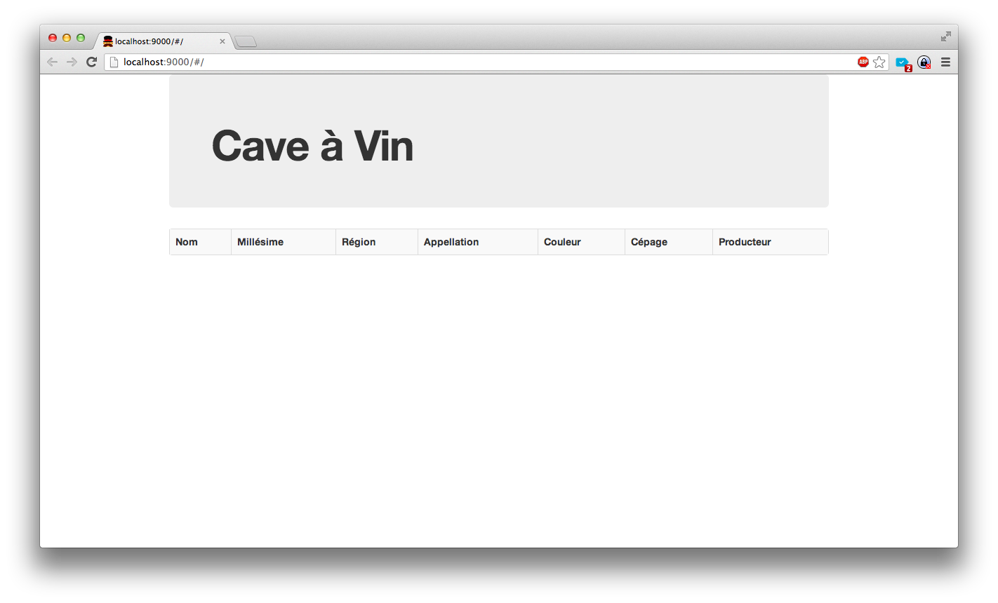 Initialisation web app cave-a-vin